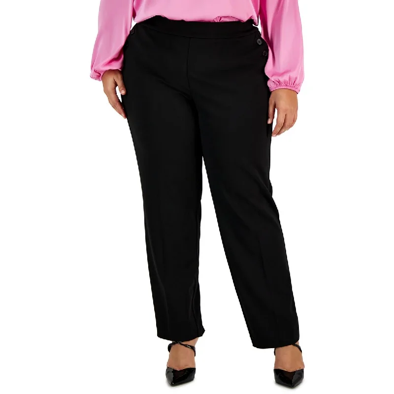 Bar III Womens Plus High Rise  Straight Leg Pants Formal Dress Pants