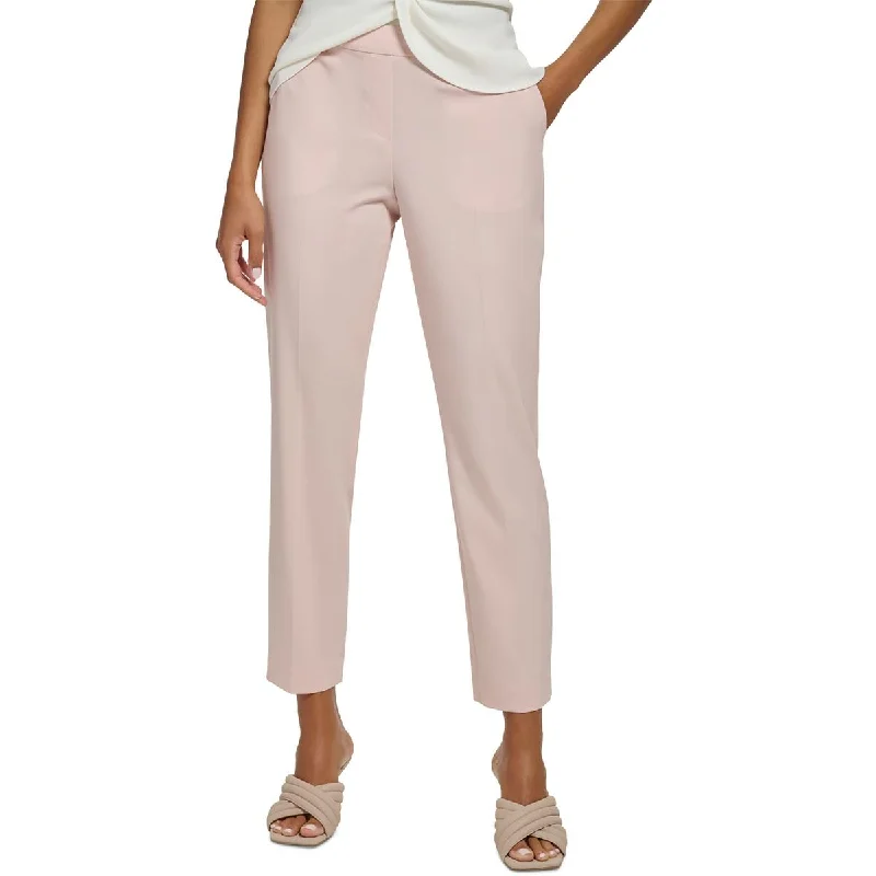 Calvin Klein Womens High Rise Business Straight Leg Pants Elegant Wool Trousers