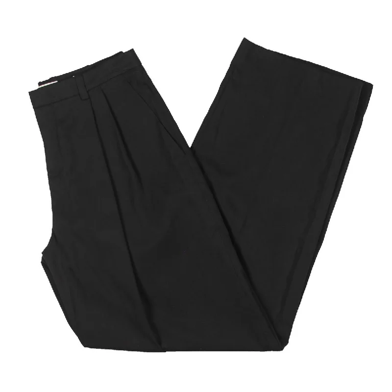 Vince Womens High Rise Pleated Wide Leg Pants Slim-Fit Leggings