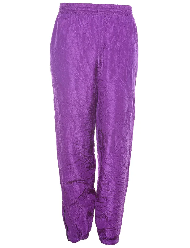 Purple 1980s Track Pants - W27 L30 Fashionable Tapered Leg Pants