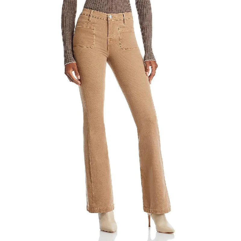 FRAME Womens Solid Corduroy Flared Pants Trendy Palazzo Pants