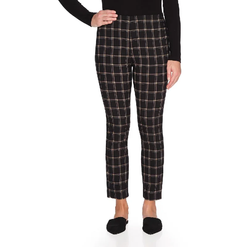 Cooper & Ella Womens Plaid Ankle Ankle Pants Casual Wide Pants