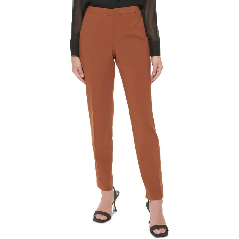 Calvin Klein Womens Highline Tapered Mid-Rise Ankle Pants Trendy Wide-Legged Trousers