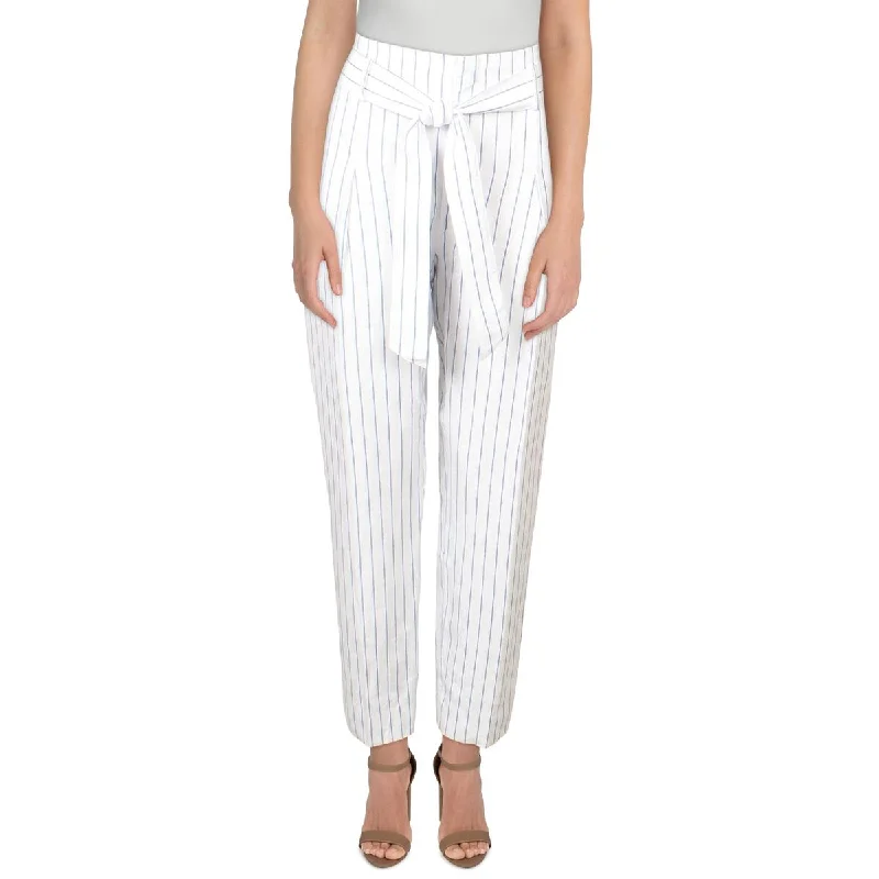 Lauren Ralph Lauren Womens Cadby Linen Striped Straight Leg Pants Classic Straight Pants