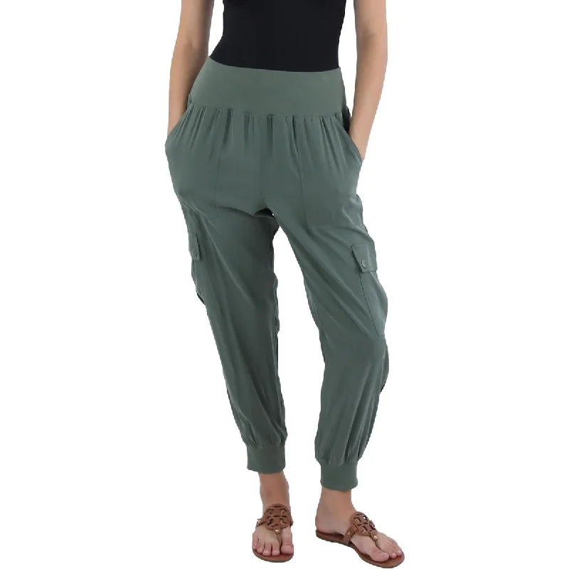 Michael Stars Womens Yara Cargo High Rise Jogger Pants Soft Sweatpants Style