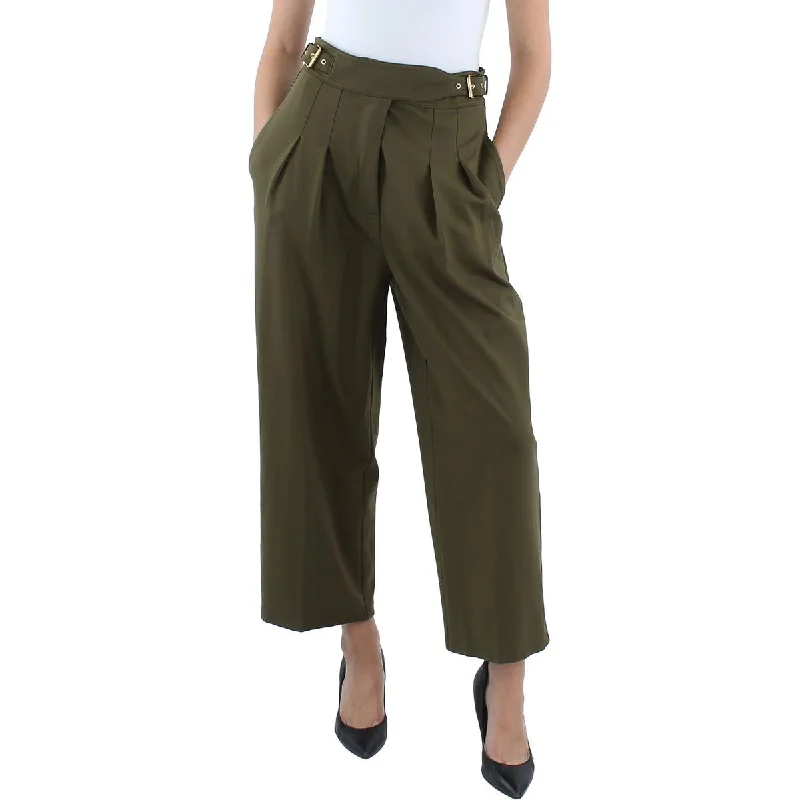 Lauren Ralph Lauren Womens Pleated Ponte Cropped Pants Classic Stretch Pants