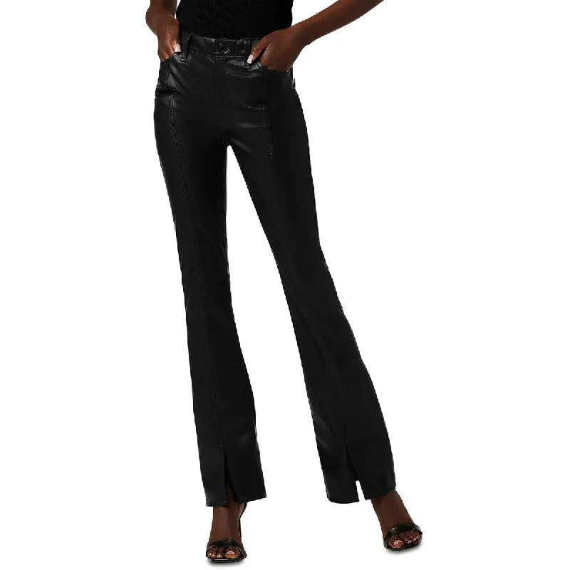 Hudson Womens BARBARA Faux Leather High Waist Bootcut Pants Stylish Casual Pants