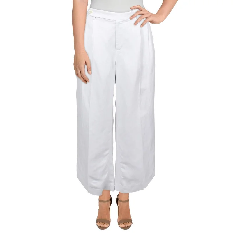 Lauren Ralph Lauren Womens Kinsey Linen Blend Solid Dress Pants High-Waist Yoga Pants