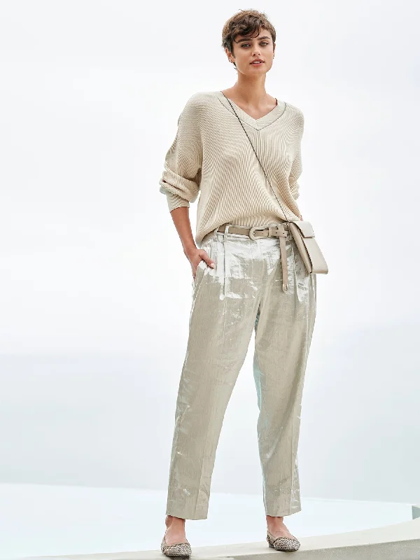 Metallic Linen Pant Lightweight Jogger Pants