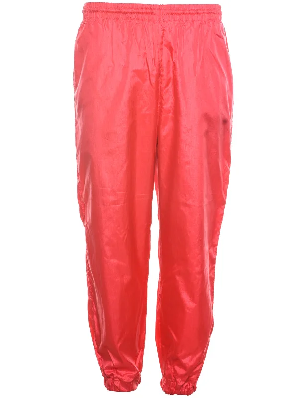 Pink 1980s Track Pants - W26 L25 Stylish Paperbag Waist Pants