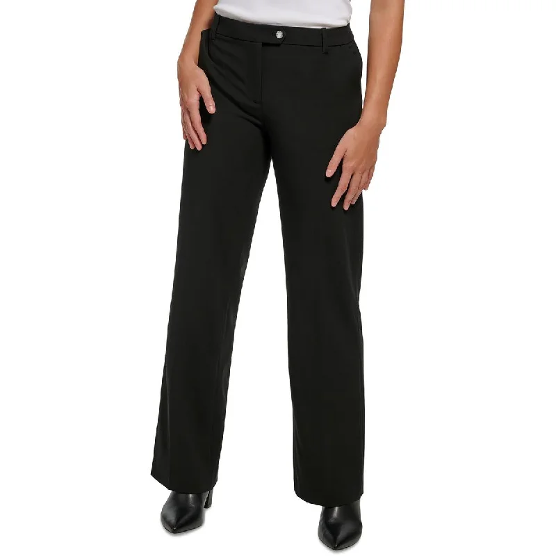 Calvin Klein Womens Casual Pull On Wide Leg Pants Modern Bootcut Pants