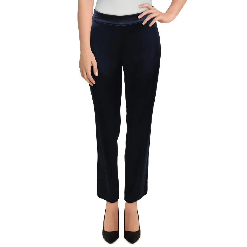 St. John Womens Emma Satin Office Ankle Pants Comfortable Fleece Pants