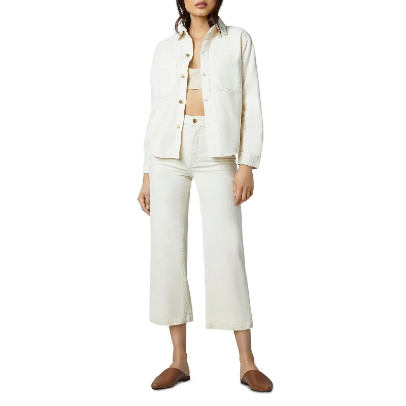 DL1961 Womens Hepburn Corduroy Cropped Wide Leg Pants Fashionable Button-Up Pants