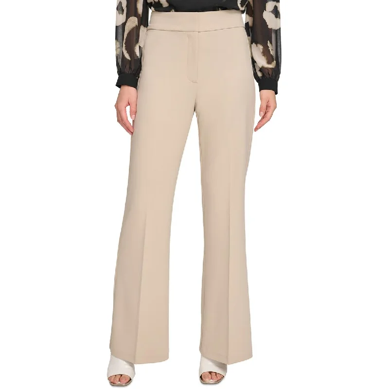 DKNY Womens Suit Separate Solid Wide Leg Pants Classic Straight-Leg Pants