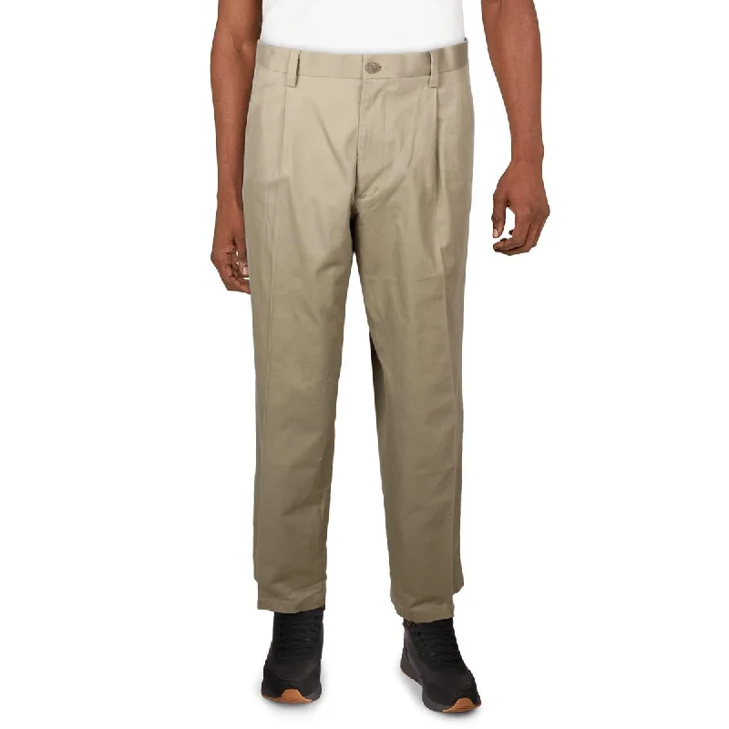 Dockers Mens Big & Tall Pleated Stretch Khaki Pants Relaxed Fit Trousers