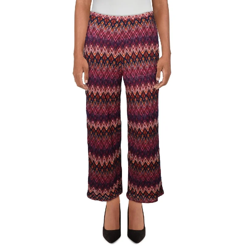 Trina Turk Womens High Rise Printed Wide Leg Pants Trendy Tapered Pants