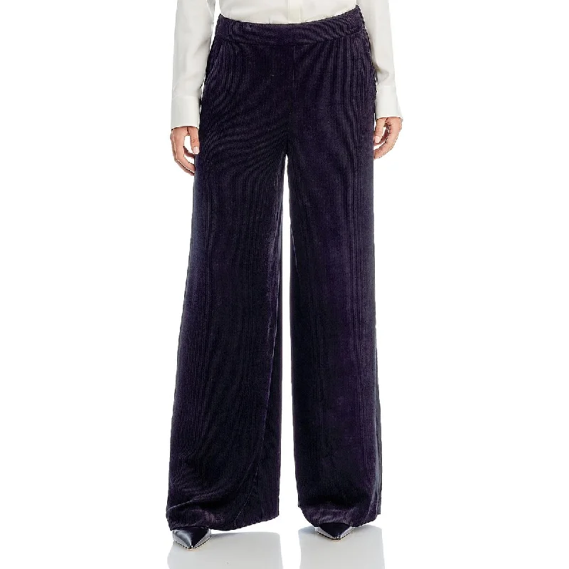 Kobi Halperin Womens High Rise Corduroy Wide Leg Pants Casual Drawstring Pants