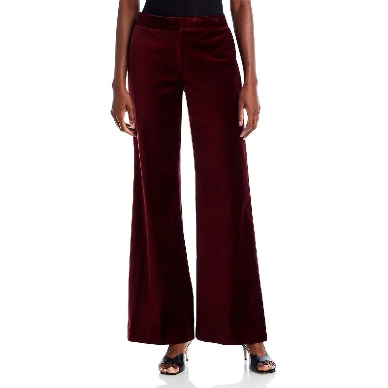 Kobi Halperin Womens Nile High-Rise Velvet Wide Leg Pants Comfortable Denim Pants