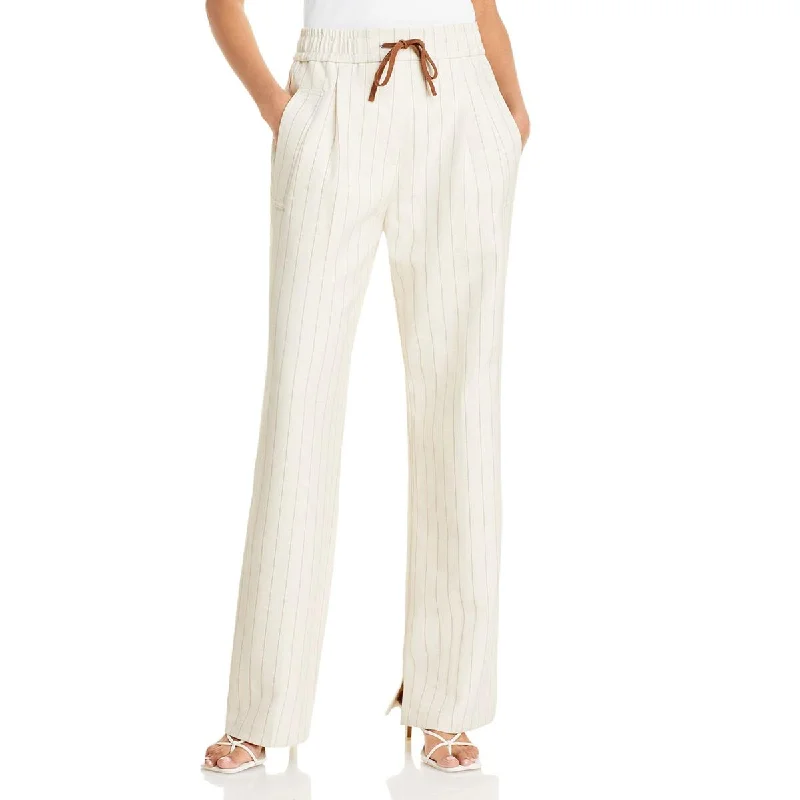 3.1 Phillip Lim Womens Striped Drawstring Pants Wide-Legged Palazzos