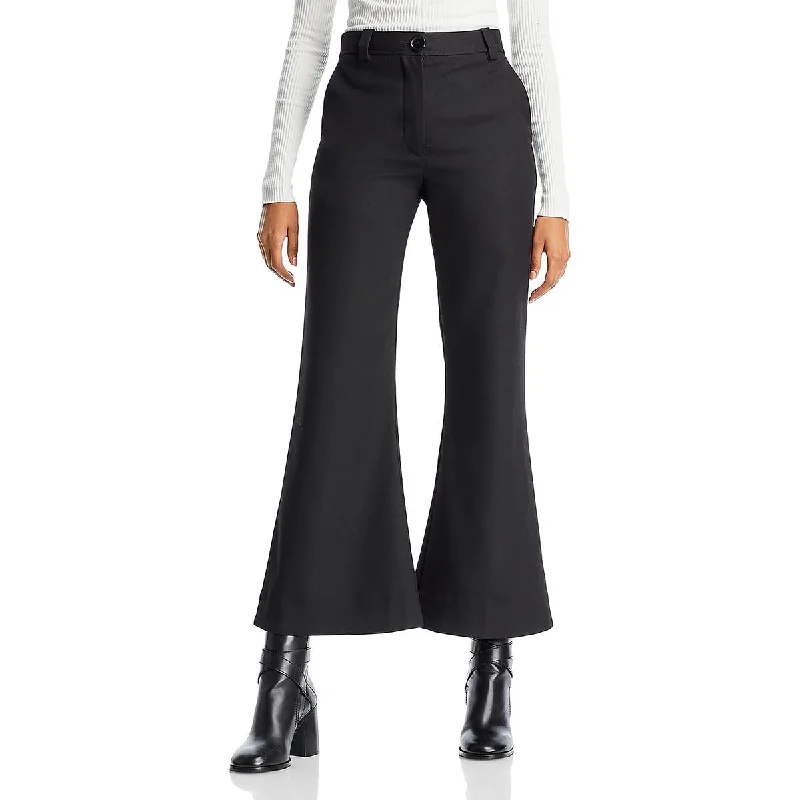 By Malene Birger Womens Wool High Rise Flared Pants Elegant Trouser Pants