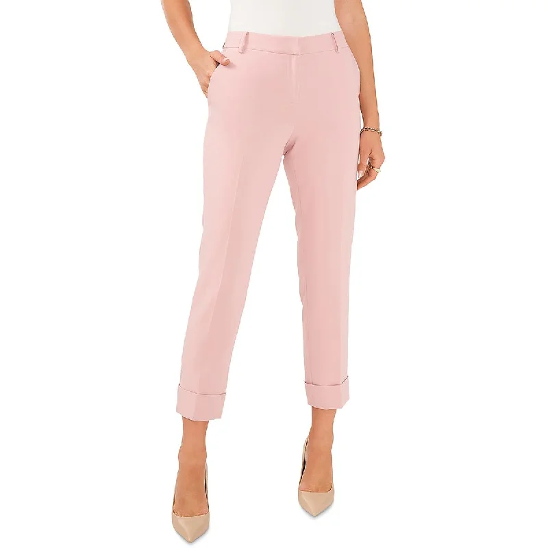 Vince Camuto Womens Tailored Cuffed Ankle Pants Stylish Slim Trousers