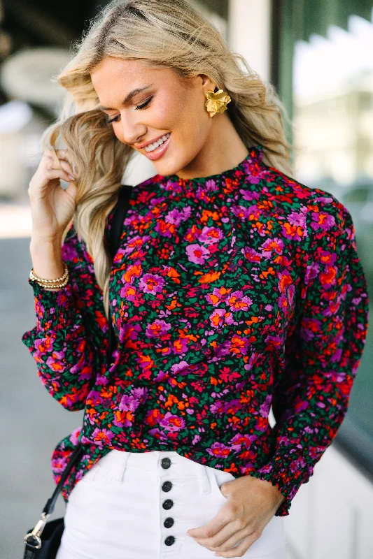 Can't Change Black Floral Blouse Boho Printed Blouse