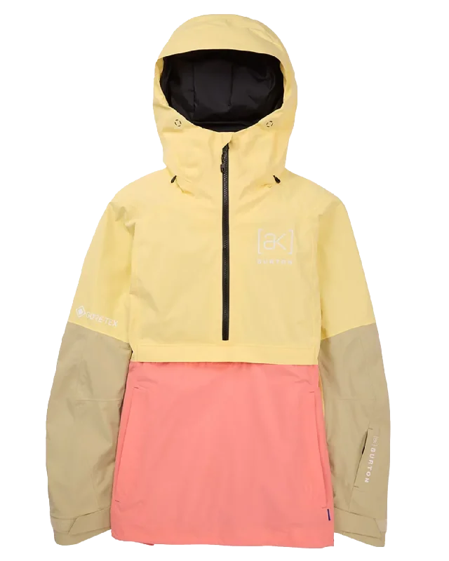 Burton Women's [ak]® Kimmy Gore-Tex 2L Anorak Snow Jacket - Buttermilk/Reef Pink/Mushroom Machine Wash Dry Clean Hand Wash