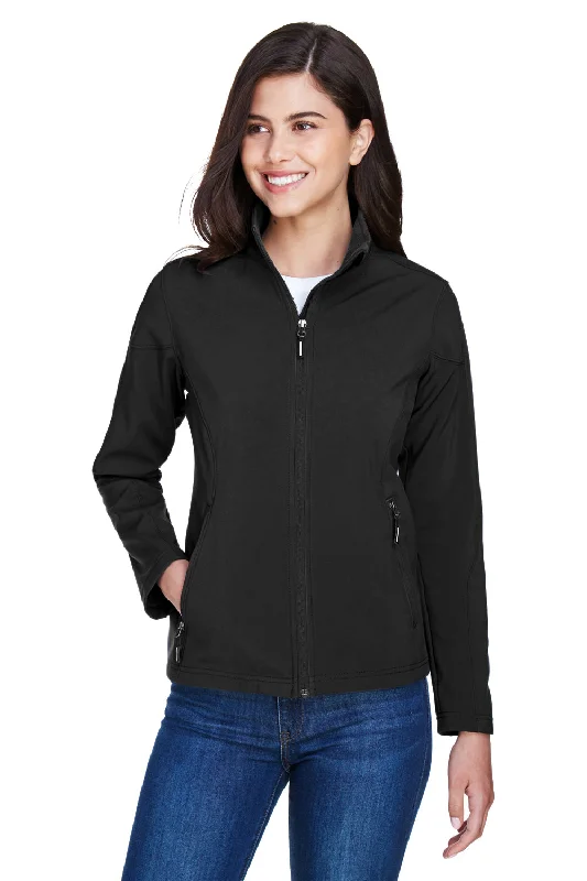 Core 365 Womens Cruise Water Resistant Full Zip Jacket - Black Lace Blend Ribbed Blend Corduroy Blend