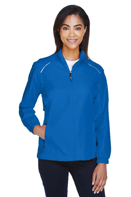 Core 365 Womens Motivate Water Resistant Full Zip Jacket - True Royal Blue V-Neck T-Shirt Long Sleeve Cotton