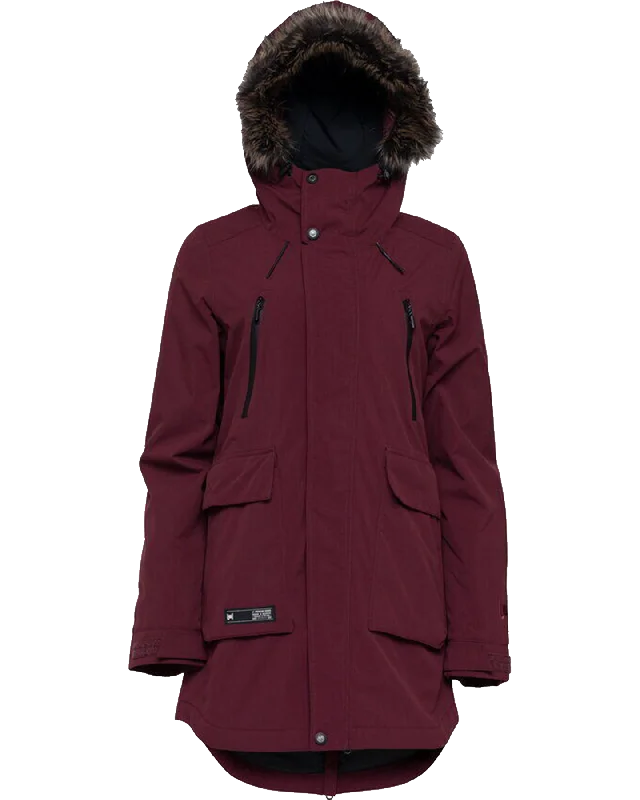 L1 Women's Fairbanks Jacket - Port - 2024 Hooded Caped Shawl Collar