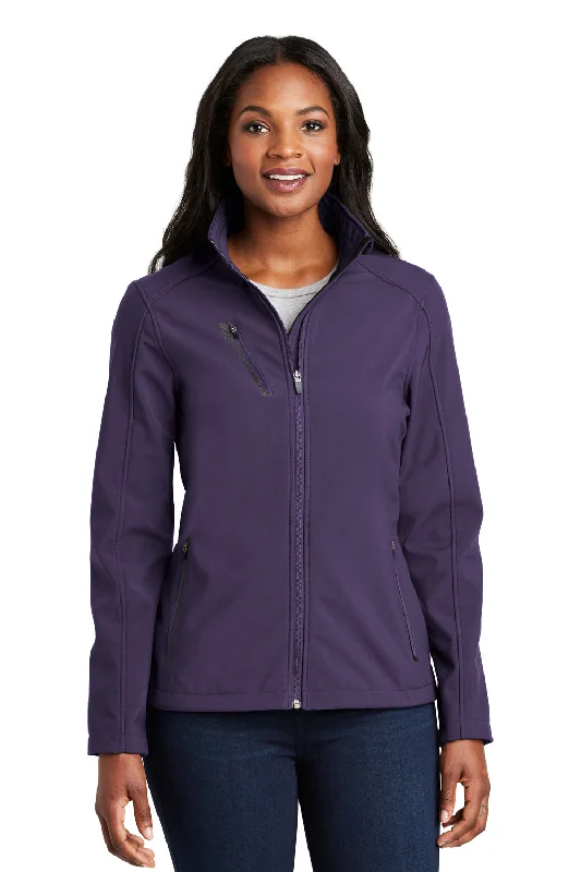 Port Authority Womens Welded Wind & Water Resistant Full Zip Jacket - Posh Purple Silk Blend Satin Velvet