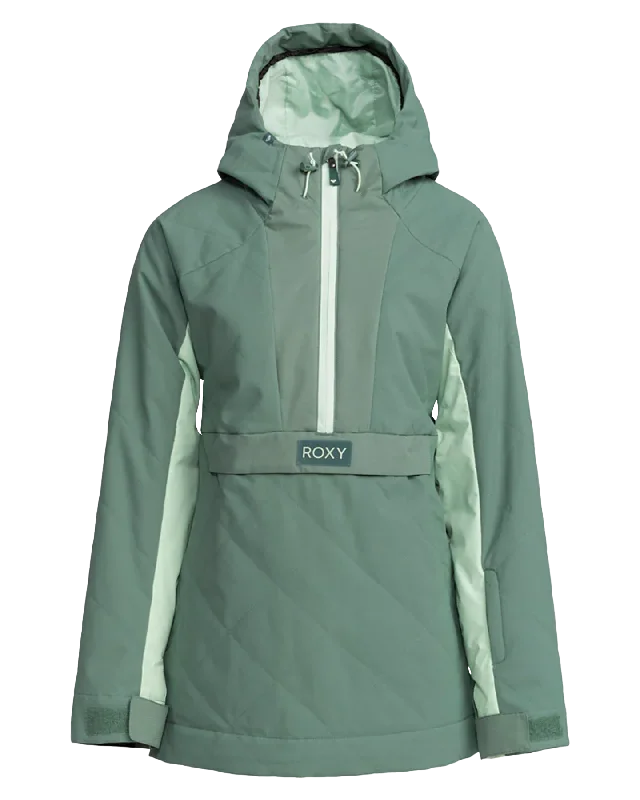 Roxy Women's Radiant Lines Overhead Technical Snow Jacket - Dark Forest Collared T-Shirt Boat Neck A-Line