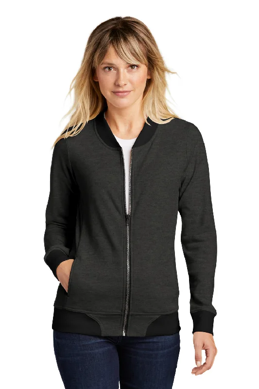 Sport-Tek Womens French Terry Full Zip Bomber Jacket - Heather Black Jersey Fabric Tulle Fabric Batik Fabric