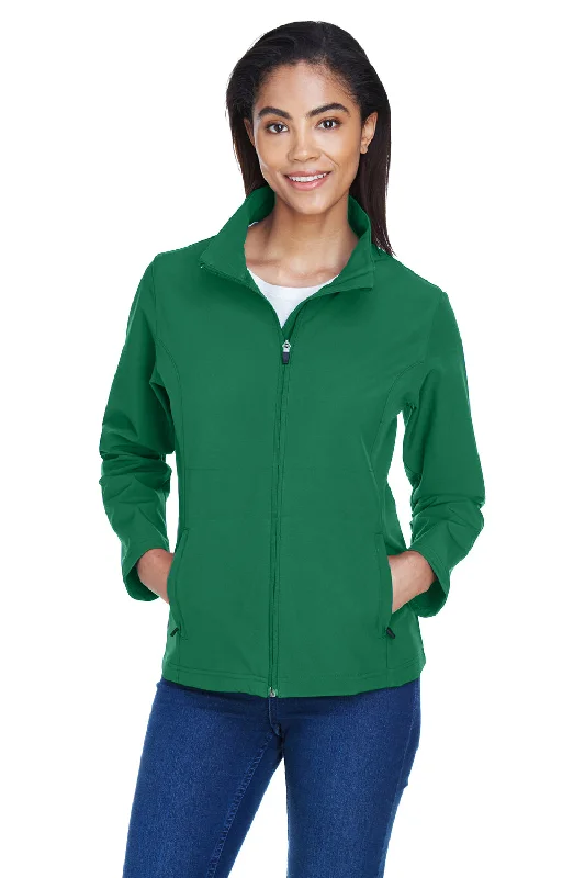 Team 365 Womens Leader Windproof & Waterproof Full Zip Jacket - Kelly Green Ribbed T-Shirt High Neck Heavyweight