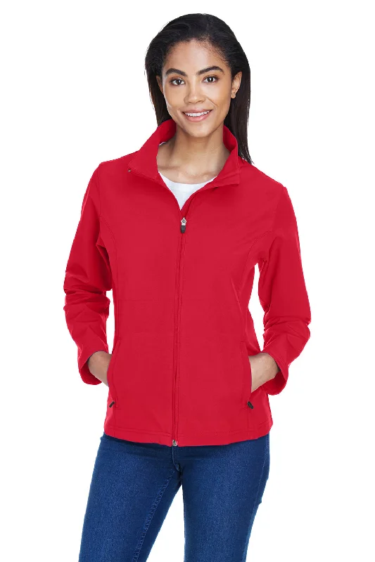 Team 365 Womens Leader Windproof & Waterproof Full Zip Jacket - Red Wool Fabric Cashmere Fabric Tweed Fabric