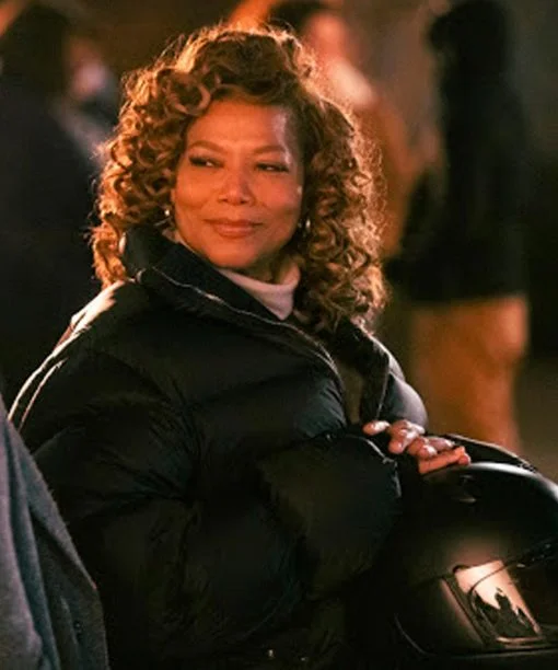 The Equalizer (2021) Queen Latifah Puffer Jacket Zippered Front Buttoned Front Snap Front