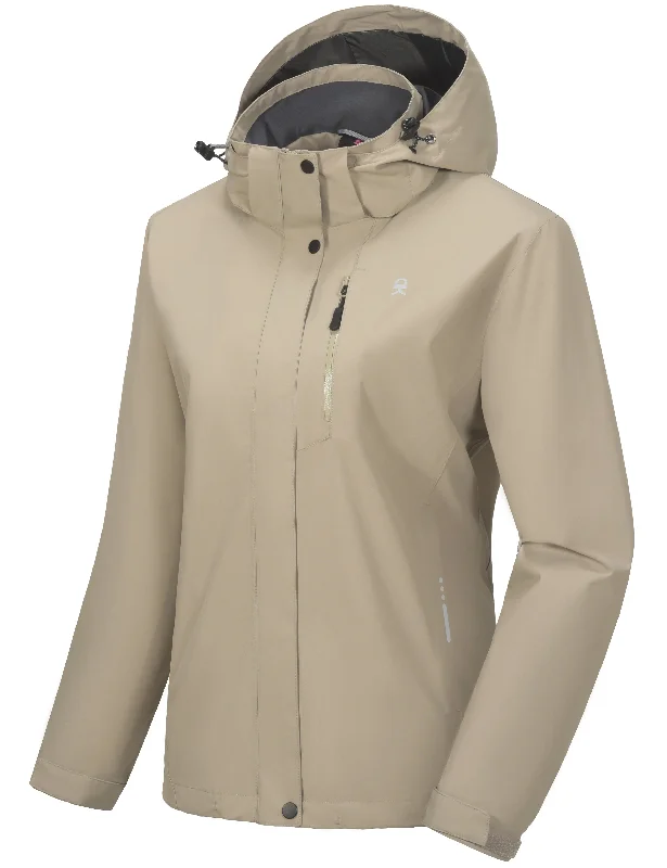 Women's Lightweight Hooded Waterproof Rain Jacket  for Travel Hiking Golf Rayon Velvet Corduroy