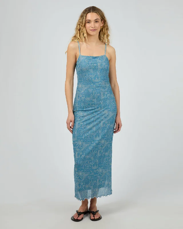 Corfu Maxi Dress Light Blue Trendy A-Line Maxi Dress