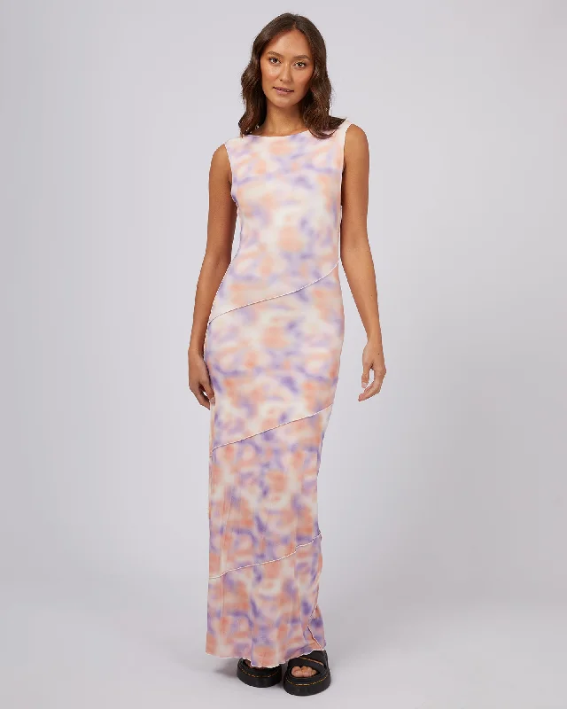 Kendall Maxi Dress Multicoloured Stylish Pleated A-Line Maxi Dress