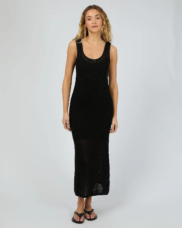 Sadie Maxi Dress Black Comfortable Plunging Neckline Maxi Dress