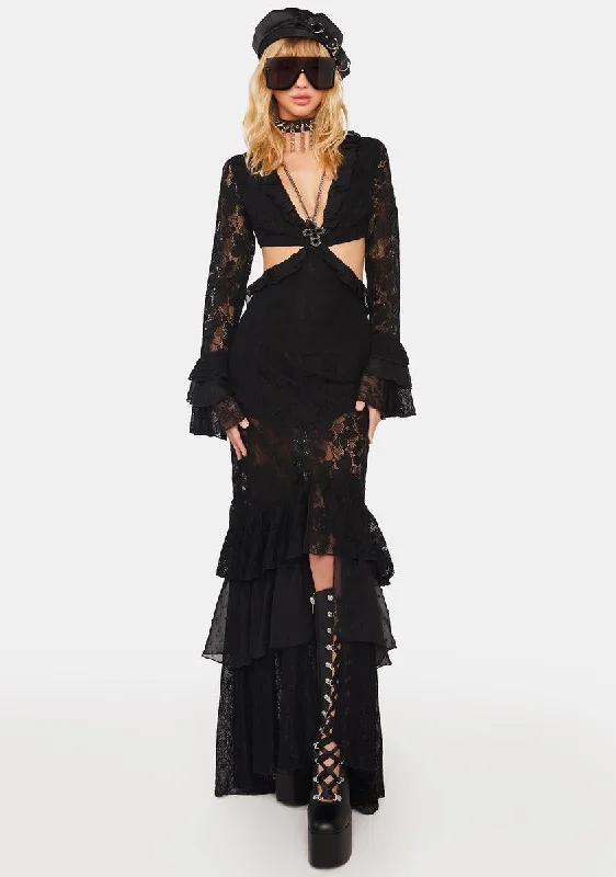 The Rumors Lace Maxi Dress Stylish Button-Up Maxi Dress