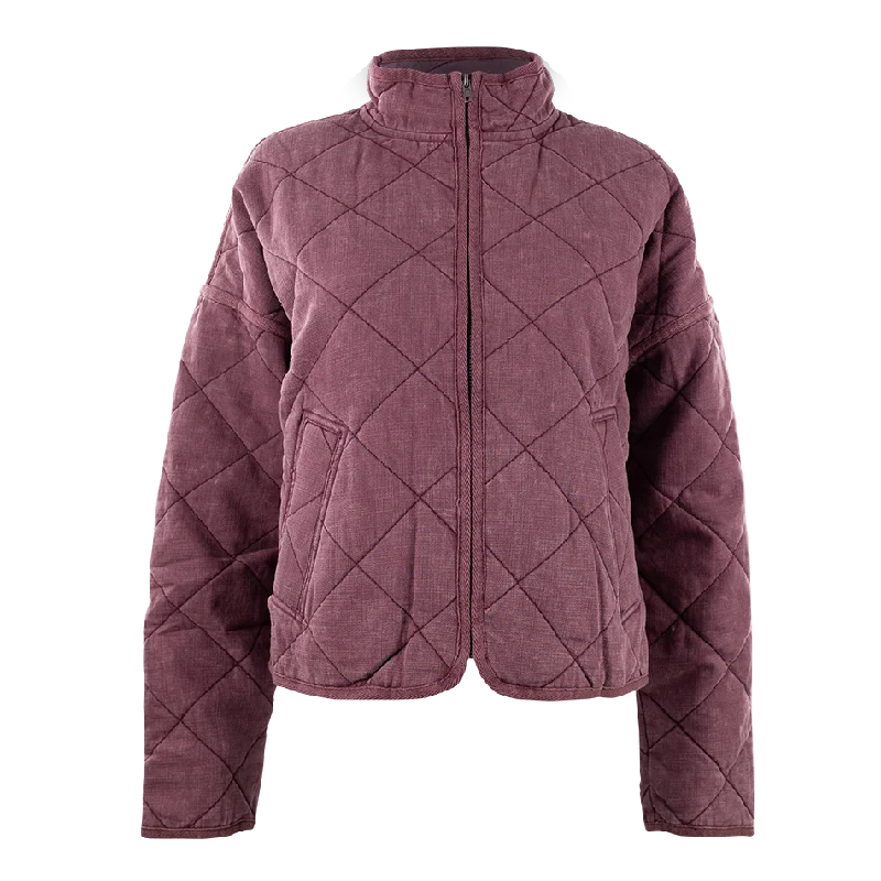 Maroon Quilted Full Zip Jacket Faux Fur Jacket Real Fur Jacket Shearling Jacket