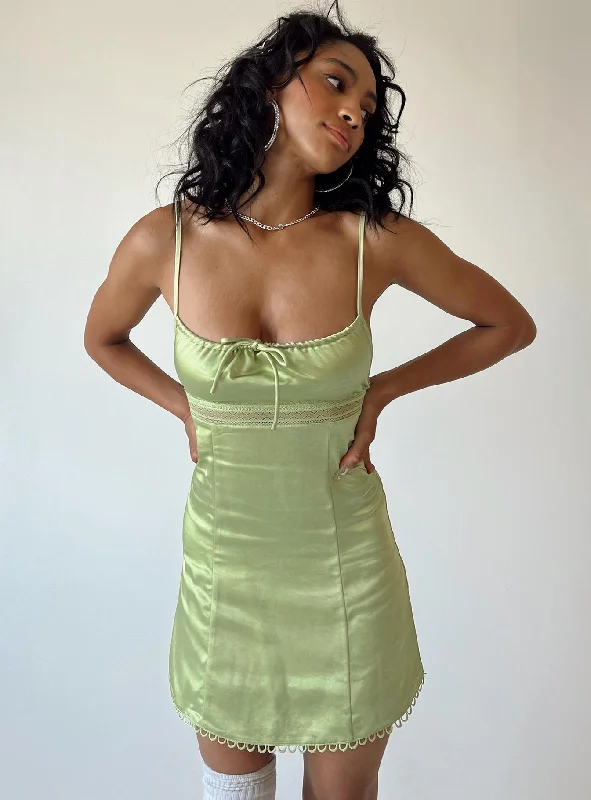 Chels Mini Dress Green Trendy Camisole Mini Dress