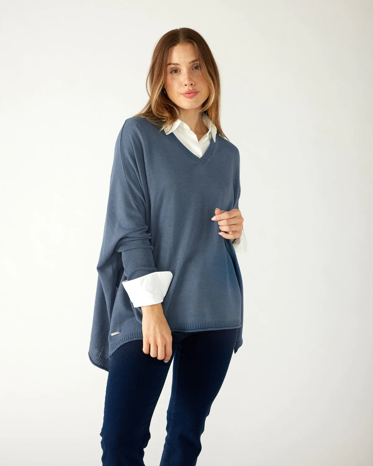 Mersea Catalina V-Neck Sweater Baltic Blue Sweater Knitwear Pullover