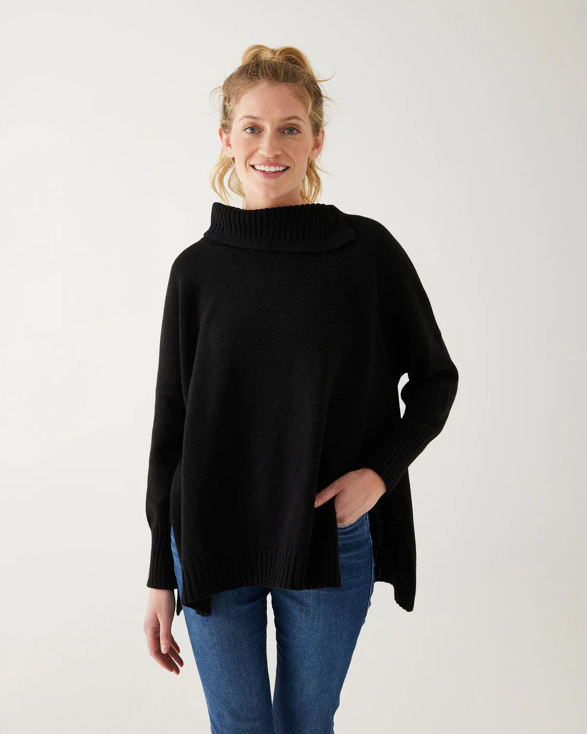 Mersea Marina Sweater Black Satin Blend Silk Blend Wool Blend