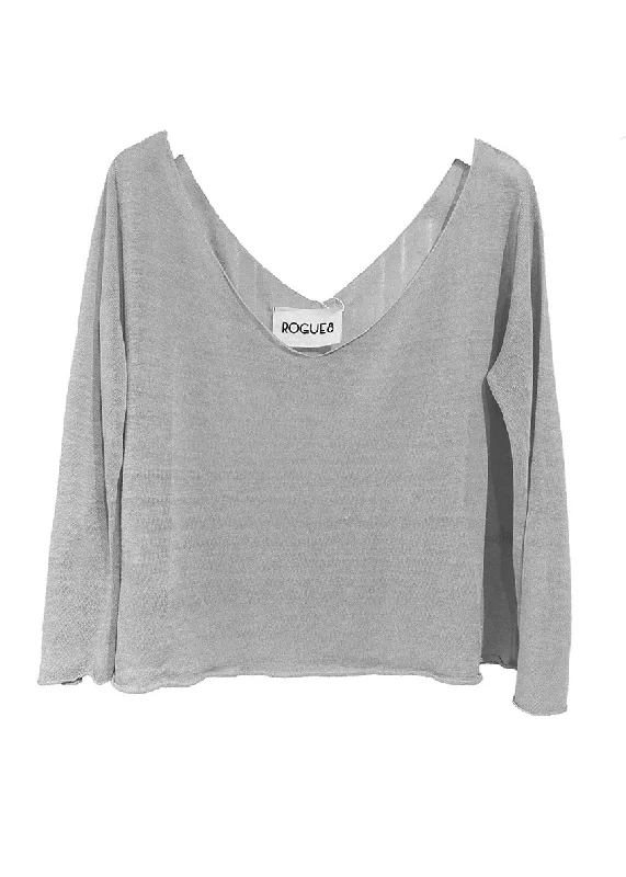 Glou Glou LightGray Sweater Slim Fit Regular Fit Oversized