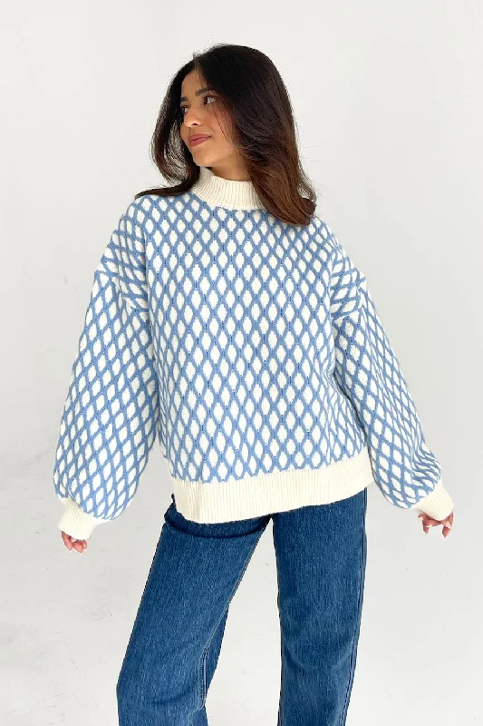 Good Intentions Sweater in Blue Oversized Loose Flowy