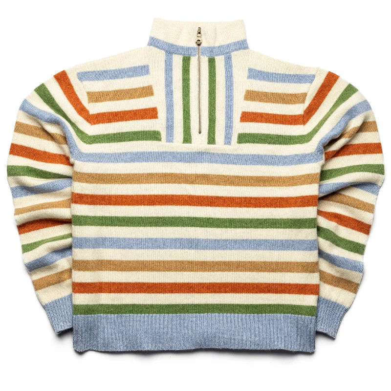 Harden Striped Sweater - Blue/Camel/Green/Orange Elegant Classic Vintage