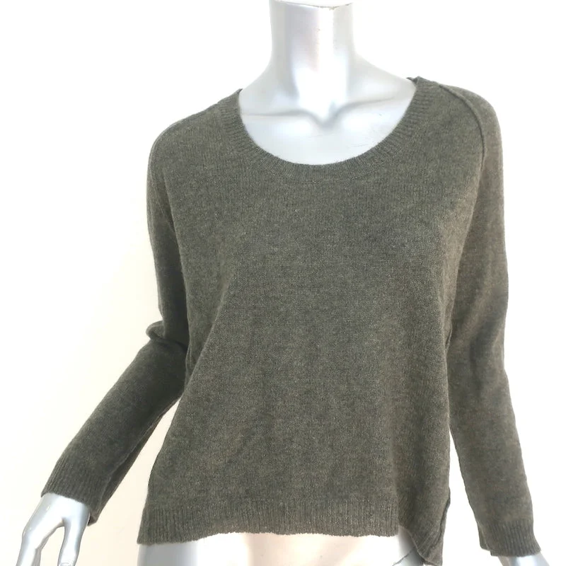 Nili Lotan Cashmere Raglan Sweater Olive Green Size Extra Small Sequined Glittery Shiny