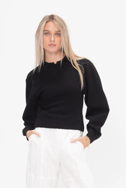 Carolina Sweater, Black Stretchy Elastic Breathable